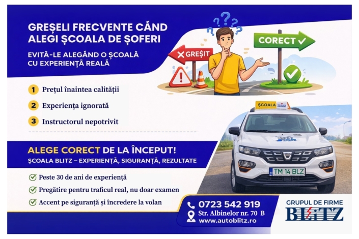 Școală auto Timișoara – greșeli frecvente când alegi școala de șoferi